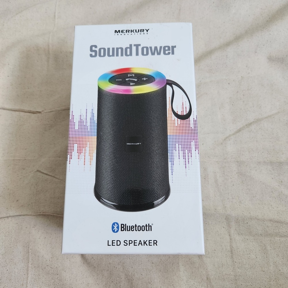 New Merkury Innovations SoundTower LED Bluetooth Speaker Wireless Color Lights